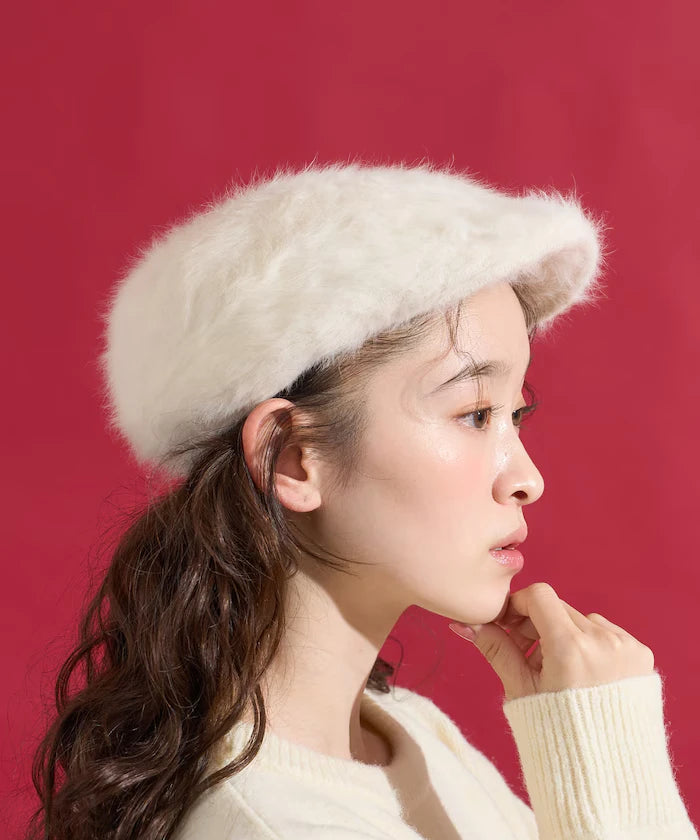 Fake Fur Newsboy Cap