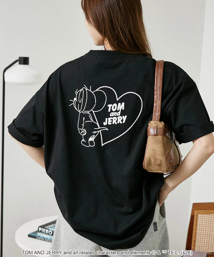 <Functional Material> TOM AND JERRY Heart Graphic T-Shirt Limited Edition