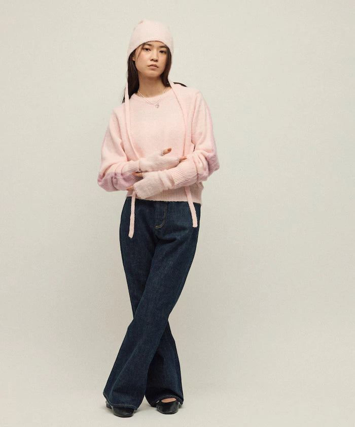 Alpaca Blend Bicolor Knit Pullover