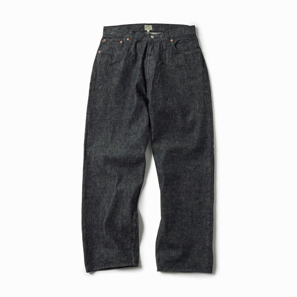 GL42579A / RECYCLED WASTE SUVIN COTTON YARN 14oz. DENIM 5POCKET WIDE PANTS