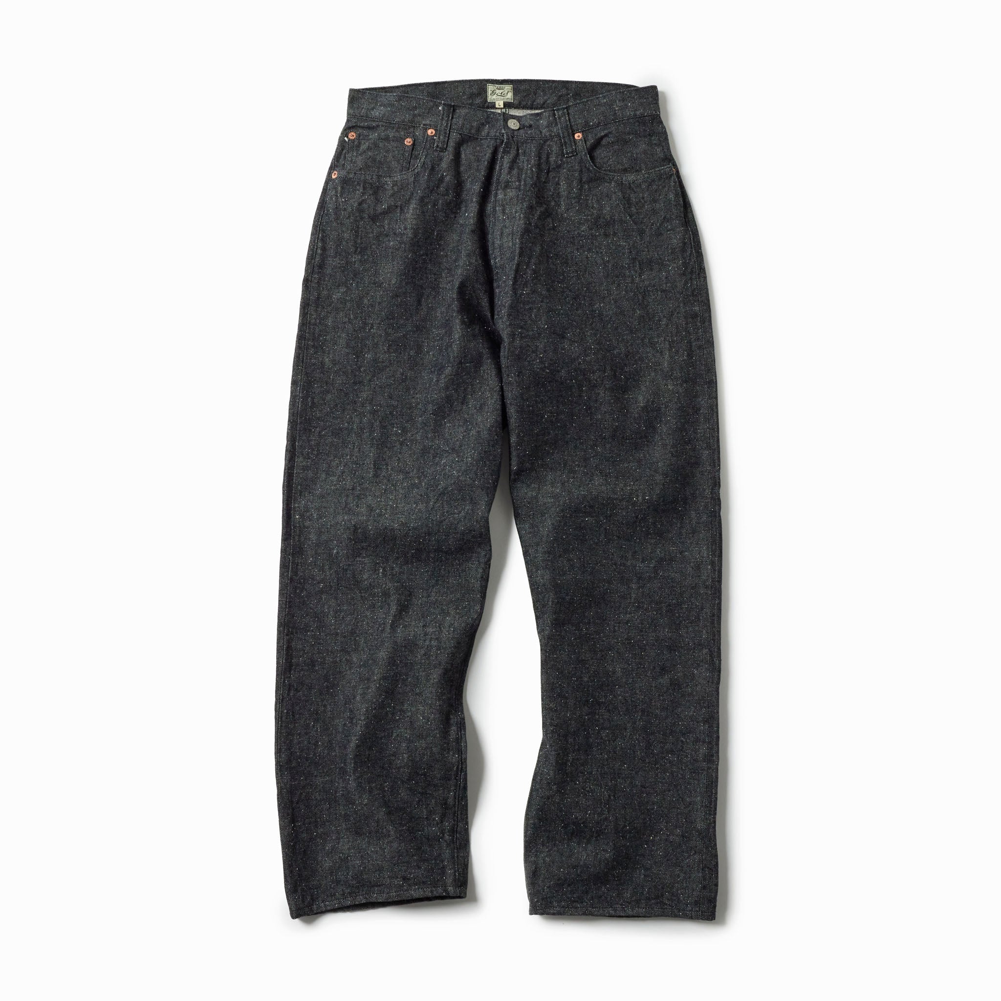 GL42579A / RECYCLED WASTE SUVIN COTTON YARN 14oz. DENIM 5POCKET WIDE PANTS