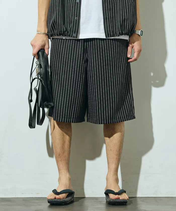 Stripe Easy Wide Shorts / Compatible with Setup