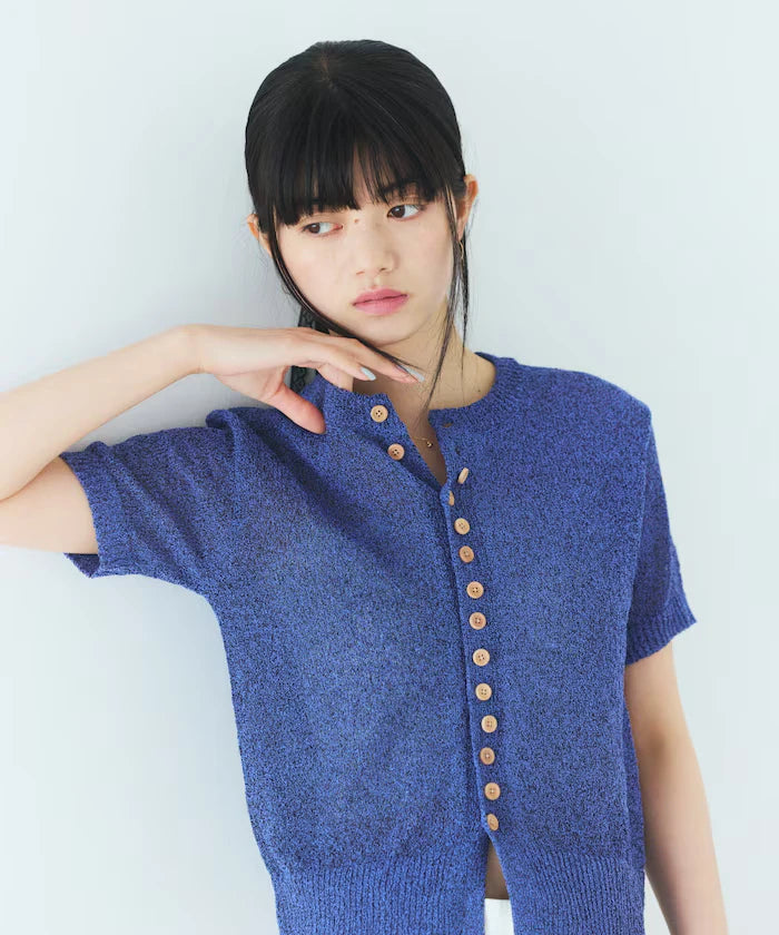 Wood Button Boucle Cardigan