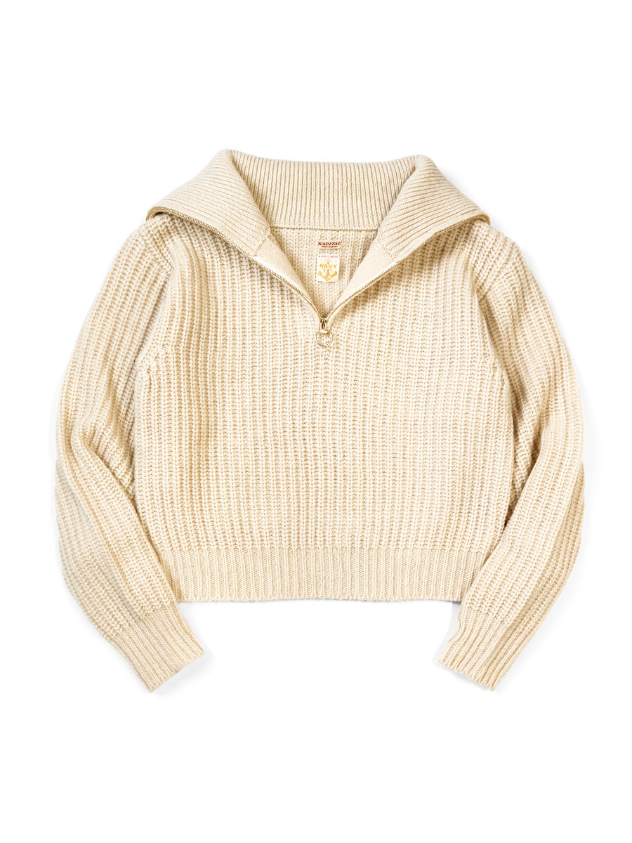 3G Wool Ribbed ZIP UP Pullover