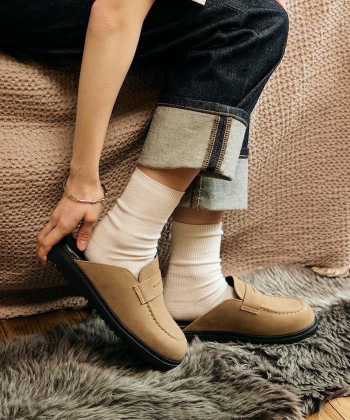 Velour Leatherette Loafer Mule / Slip-on [23~28cm] 【Limited Edition】