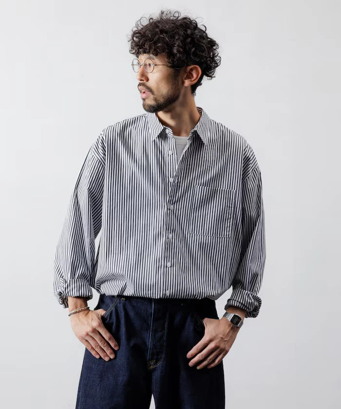 <New Color Added> Relaxed Fit Broad Shirt / Regular Collar / Long Sleeve