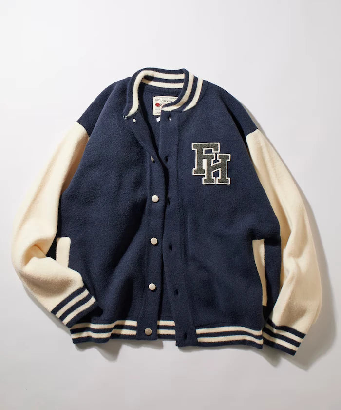 Relaxed Fit Logo Knit Varsity Jacket