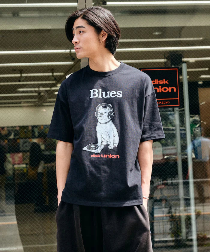 Limited Edition diskunion×FREAK'S STORE Exclusive French Bulldog Big Silhouette Print Crew Neck T-Shirt