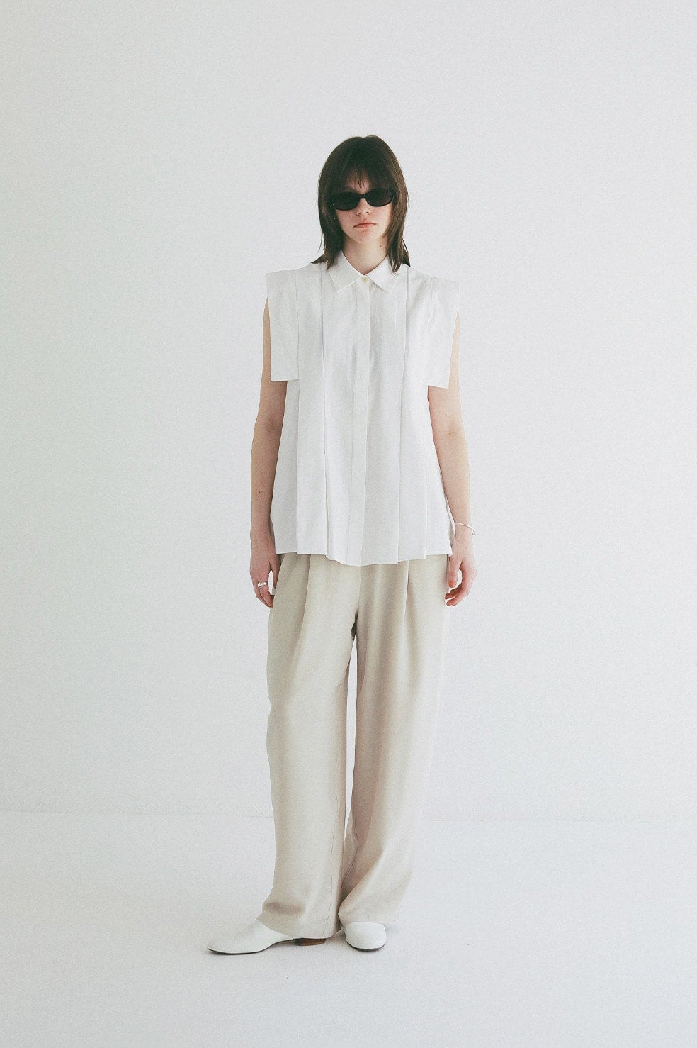 PANELL PLEAT SQUARE SLEEVE SHIRTS