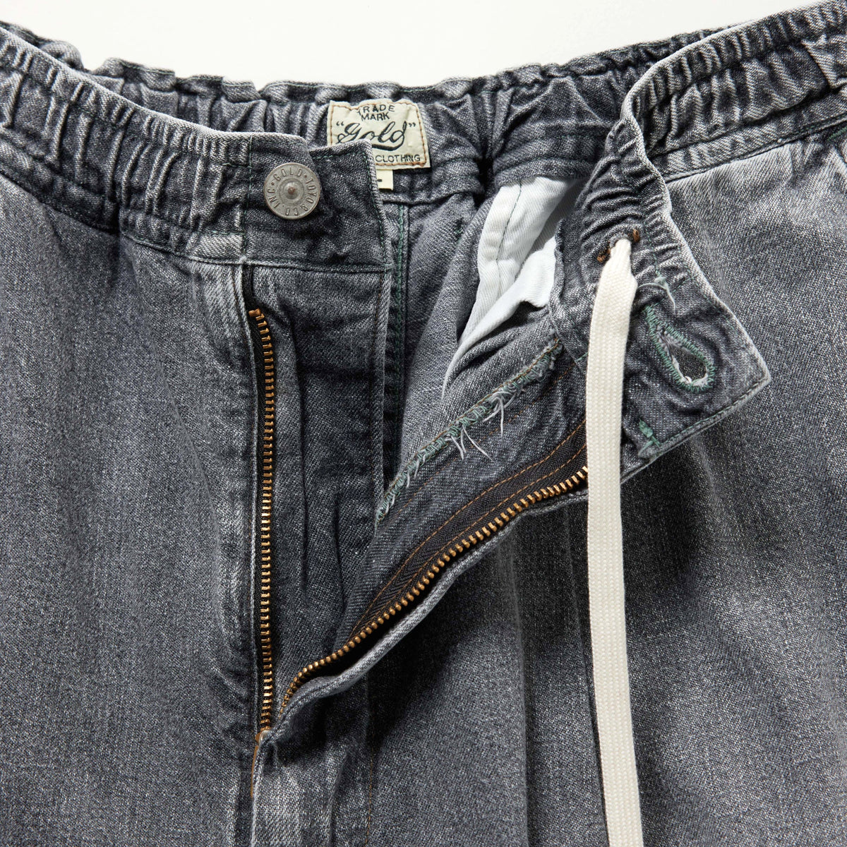 GL42624H / RECYCLED WASTE SUVIN COTTON YARN 10oz. JELT DENIM EASY WODE PANTS BLEACH WASHED