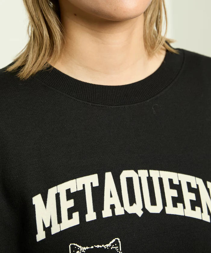 METAQUEEN Flocky Cat Brushed Back Sweat Limited Edition
