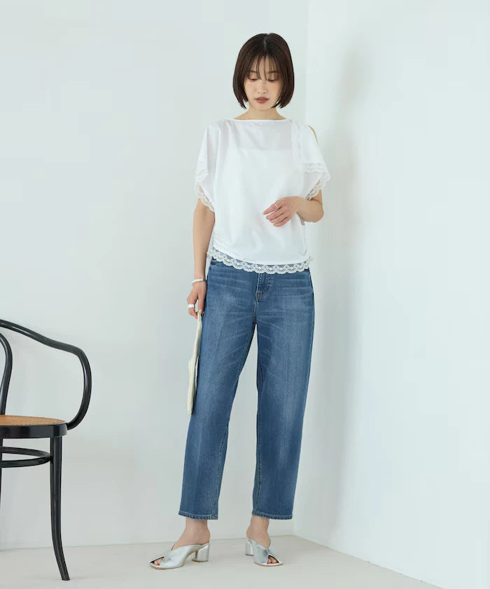 Handkerchief Sleeve Shirring Blouse