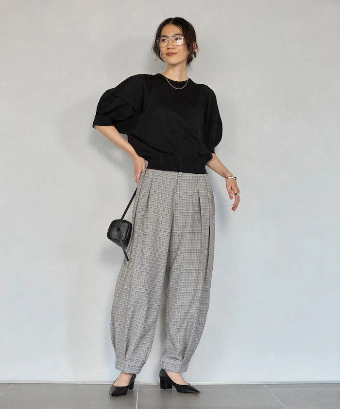 Japan Made Whole Garment Puff Sleeve Top