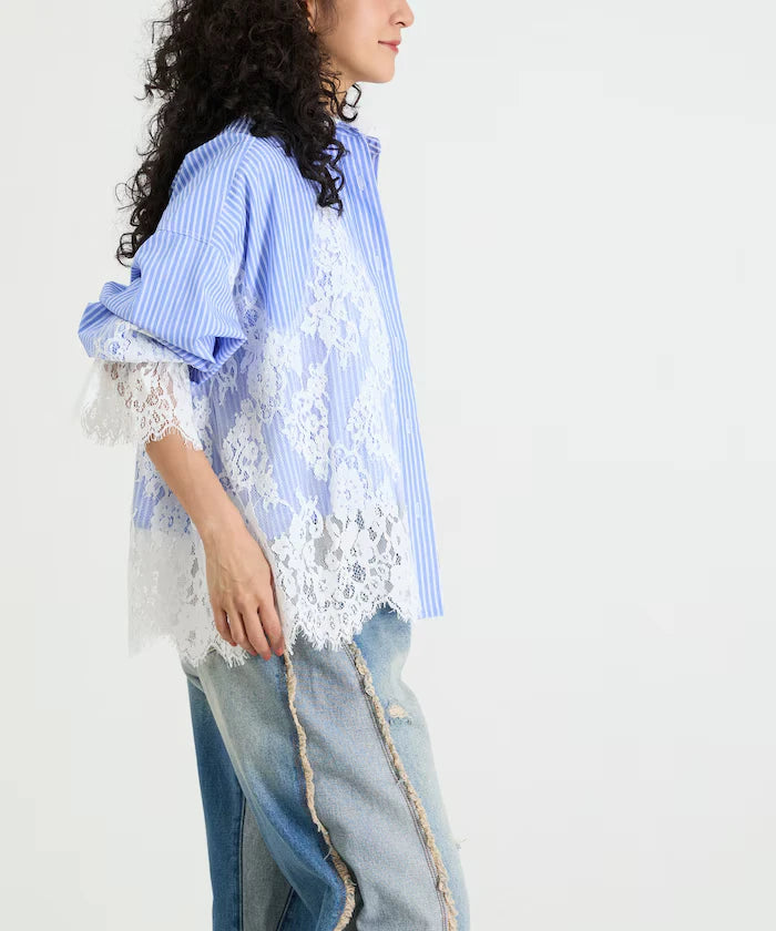 Lace Docking Stripe Shirt