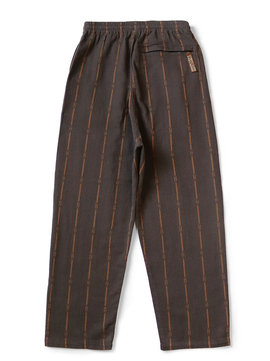 Cotton Linen Sham Stripe Easy Pants