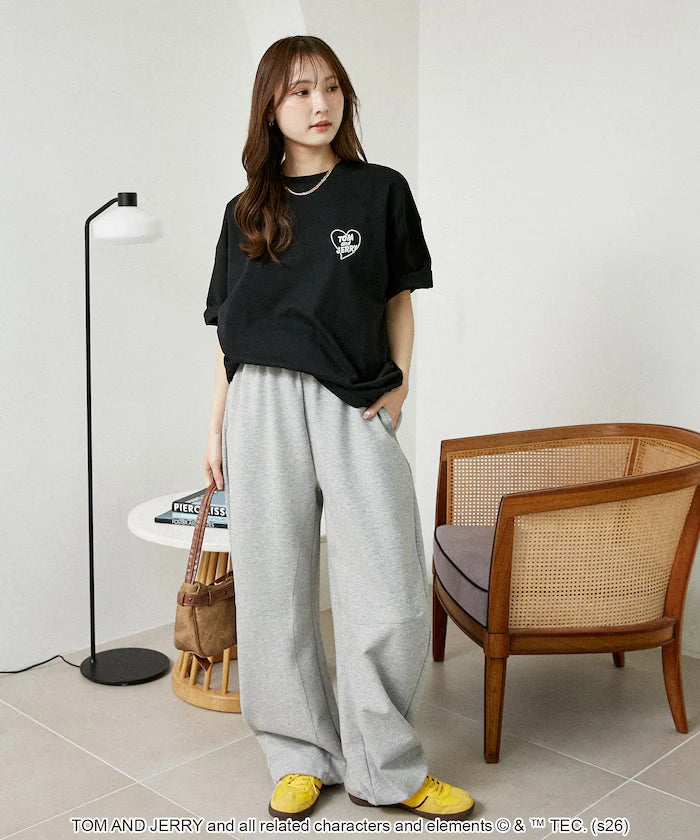 <Functional Material> TOM AND JERRY Heart Graphic T-Shirt Limited Edition