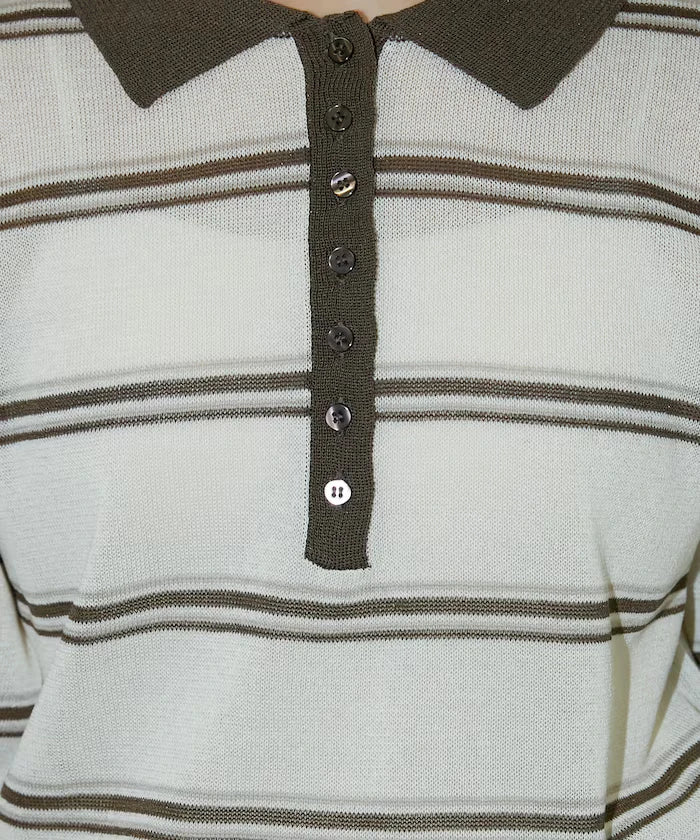 Sheer Border Short Sleeve Polo Summer Knit Limited Release