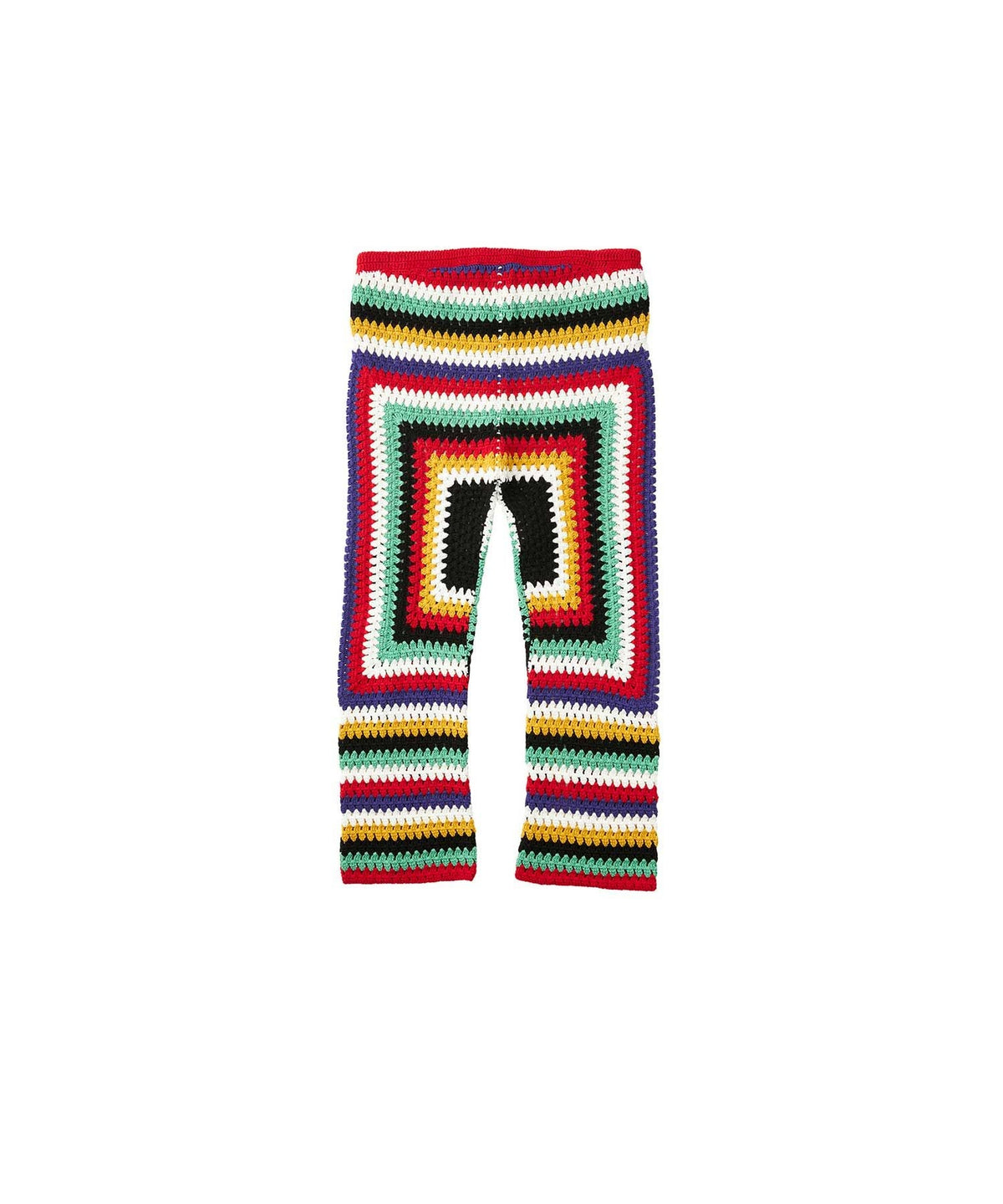 Flower Power Patch Three-Quarter Length Hand-Knit Pants