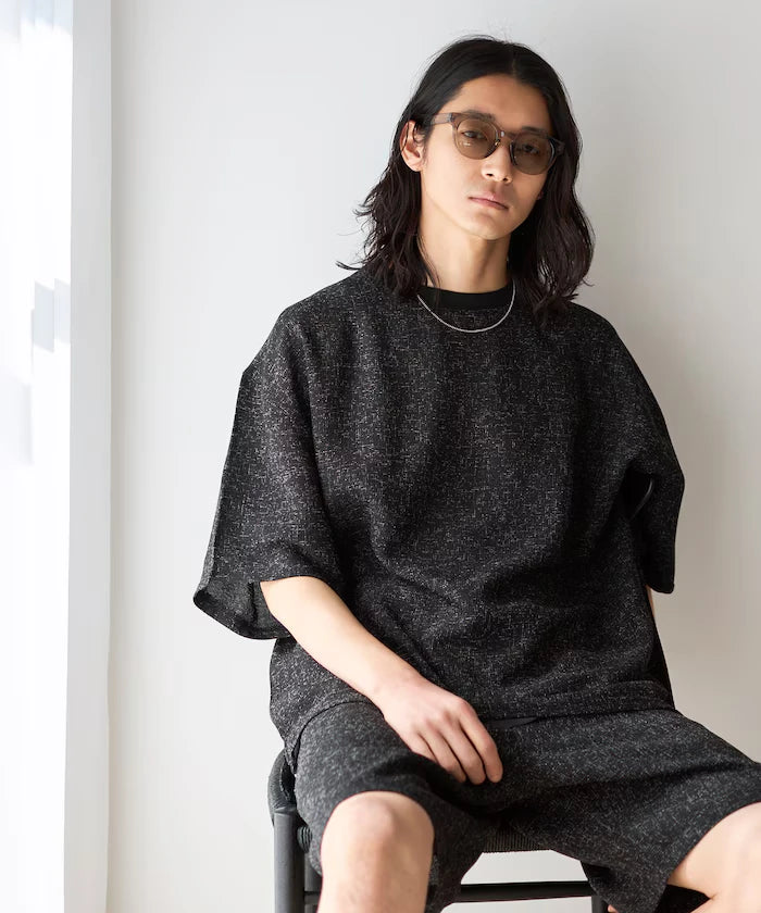 Dry Touch Summer Tweed Short Sleeve Crew Neck