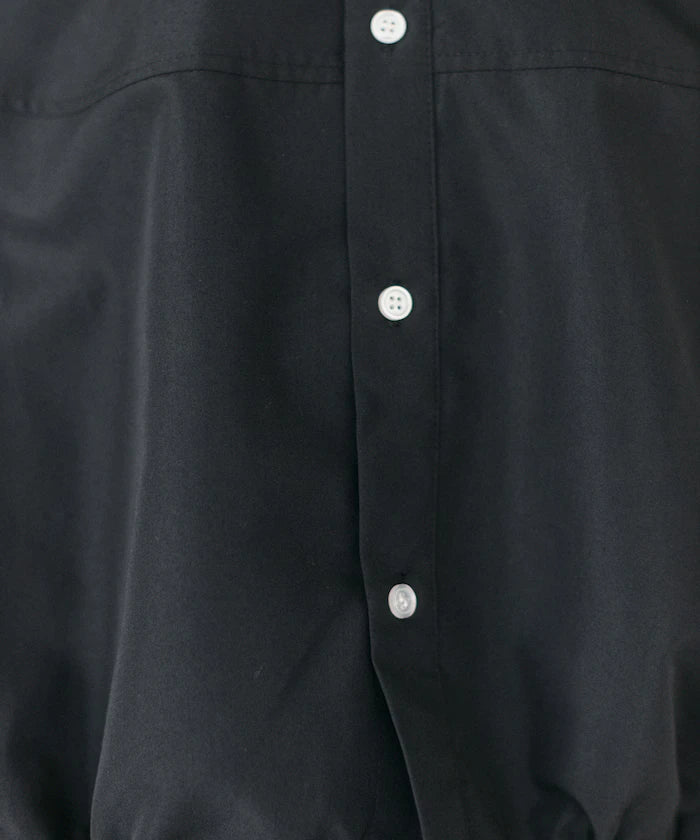 Hem Code Switch Short Length Long Sleeve Shirt
