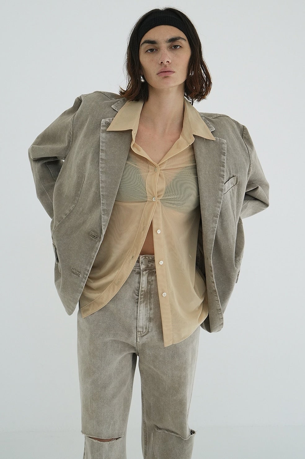 FADED COLOR TAILORED JACKET