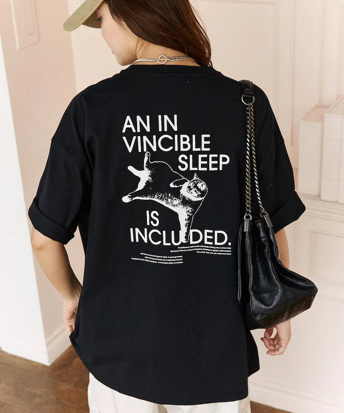VINCIBLE SLEEP Cat Print T-Shirt Limited Edition