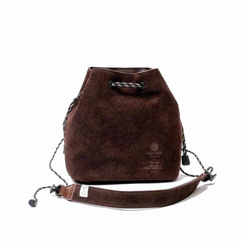 WATER PROOF SUEDE MINI DROW STRING SHOULDER/CHOCO