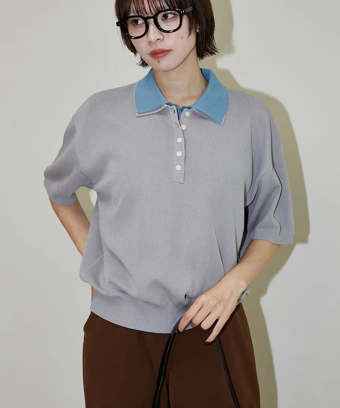 Color Scheme 2-Panel Collar Short Sleeve Knit Polo Shirt Limited Edition