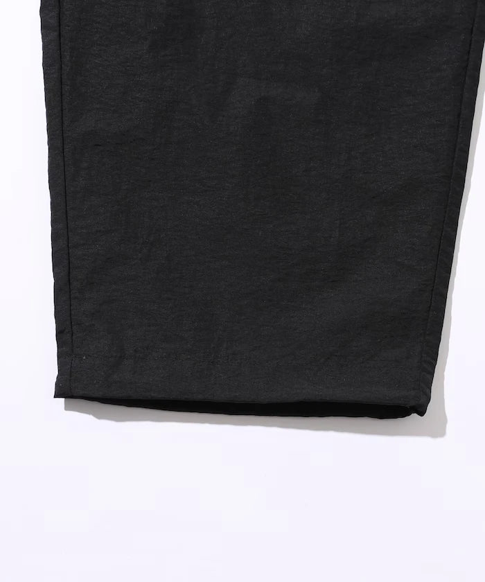 Wide Straight Nylon Track Pants / Tapered Silhouette Easy Nylon Pants