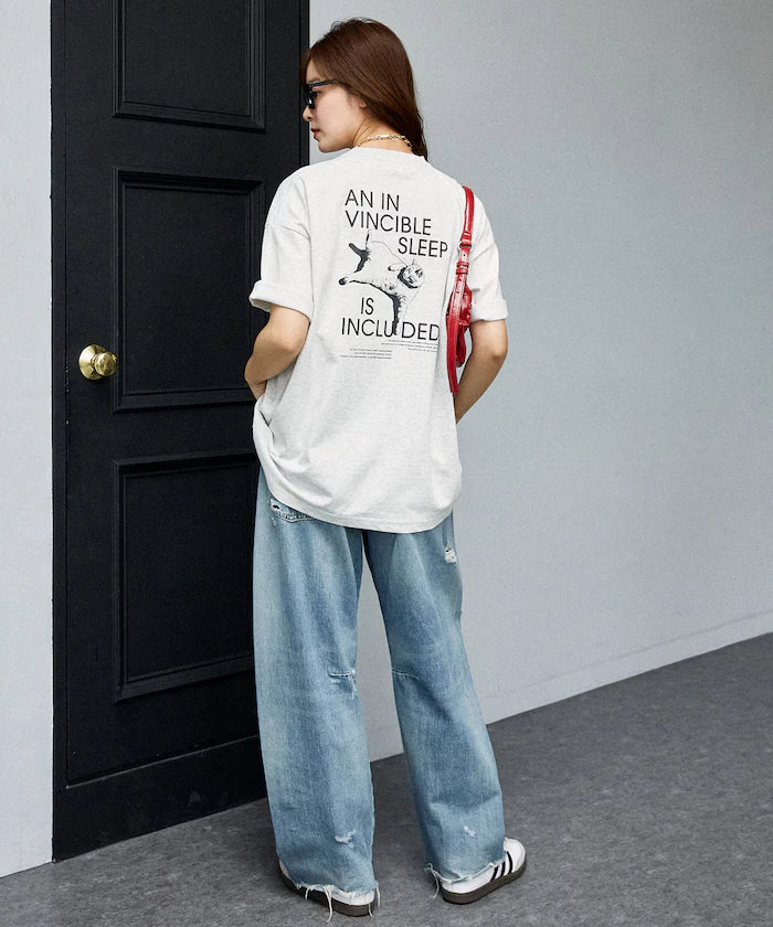 VINCIBLE SLEEP Cat Print T-Shirt Limited Edition