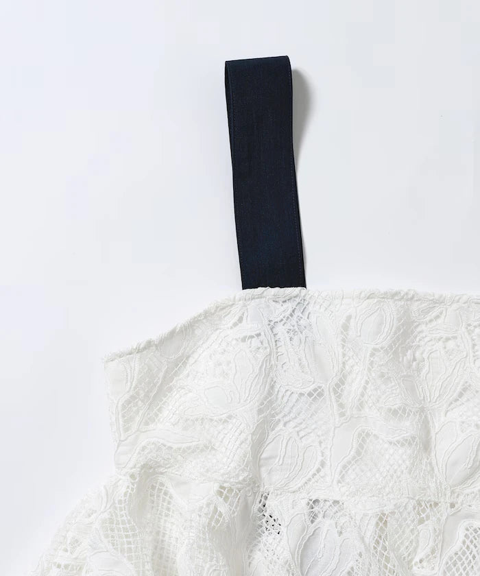 Flower Motif Batten Lace Iris Hem Camisole Top 【Limited Edition】