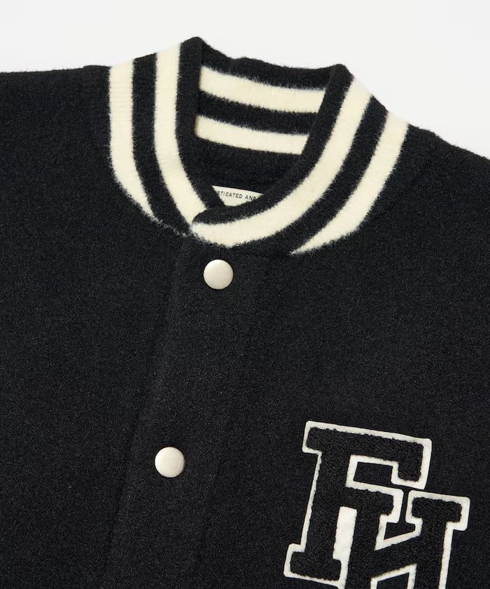 Relaxed Fit Logo Knit Varsity Jacket
