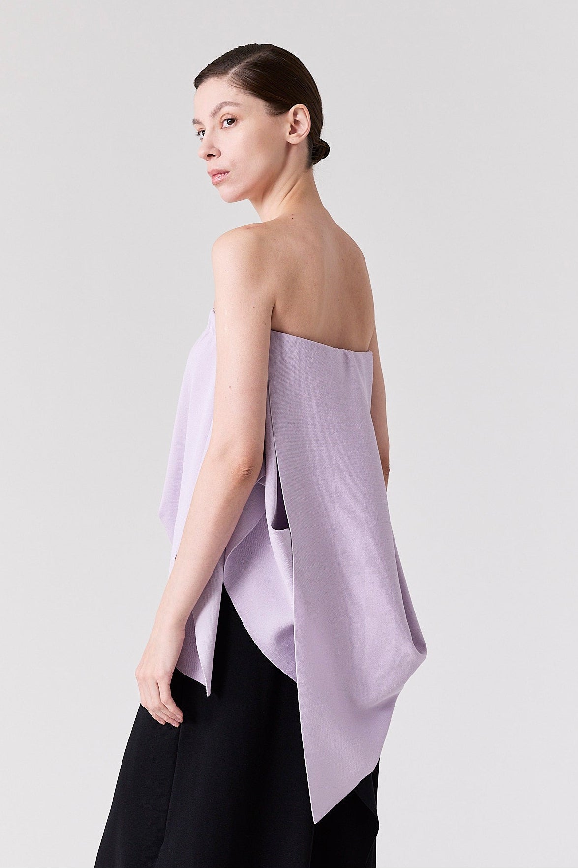 AC MILAN DRAPED STRAPLESS TOP