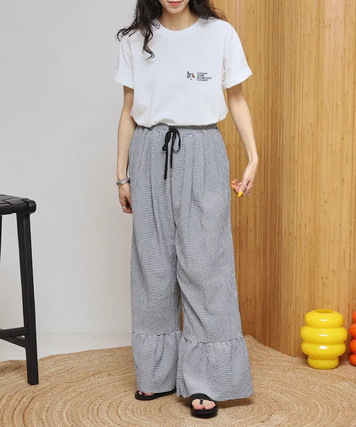 Organic Cotton One Point Animal Embroidery T-Shirt