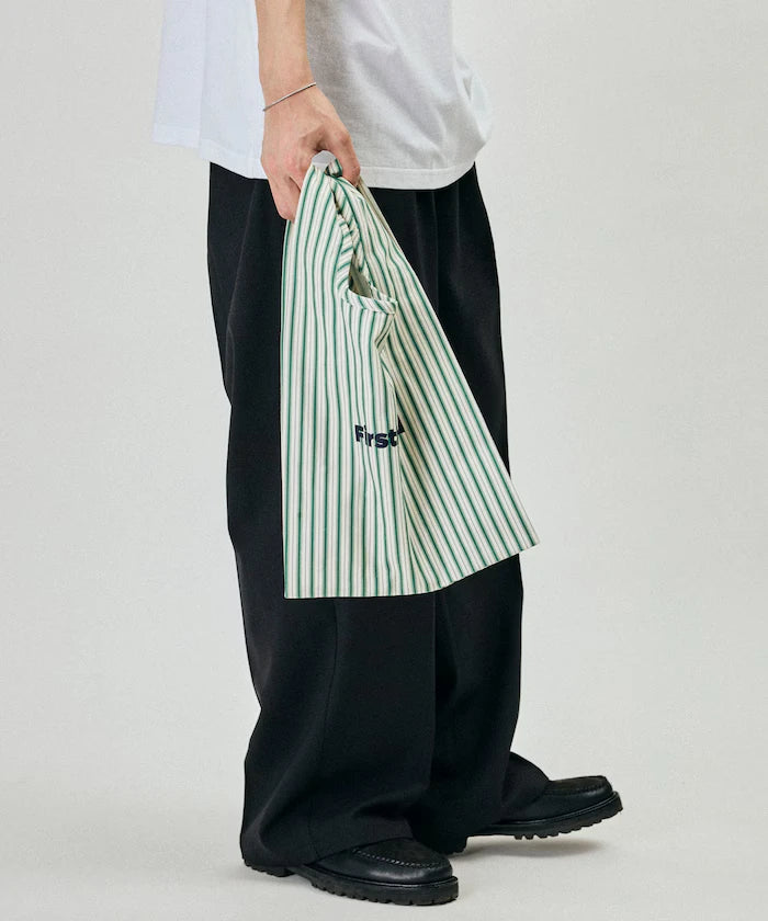 Stripe Print Canvas Market Bag