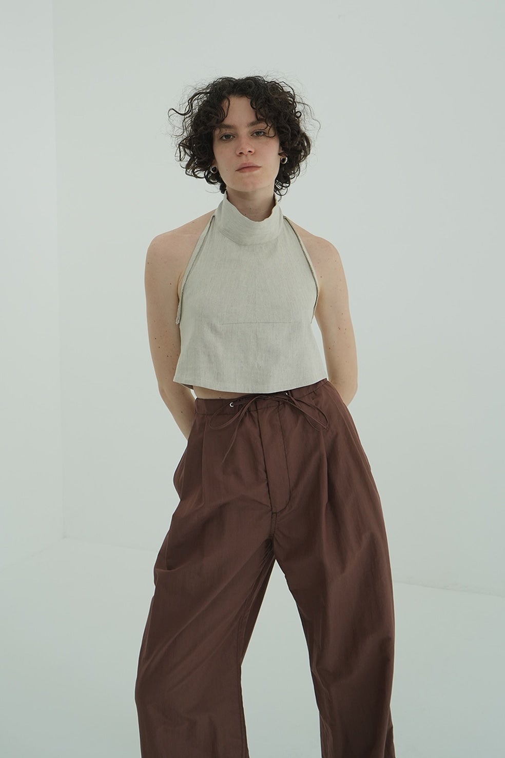 HALTER HIGH NECK CAMISOLE TOPS