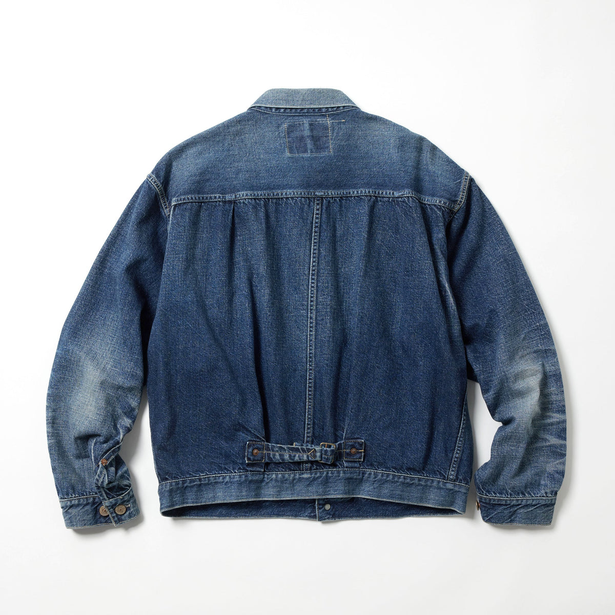 GL15861H / RECYCLED WASTE SUVIN COTTON YARN 11.5oz. DENIM BLOUSE VINTAGE WASHED