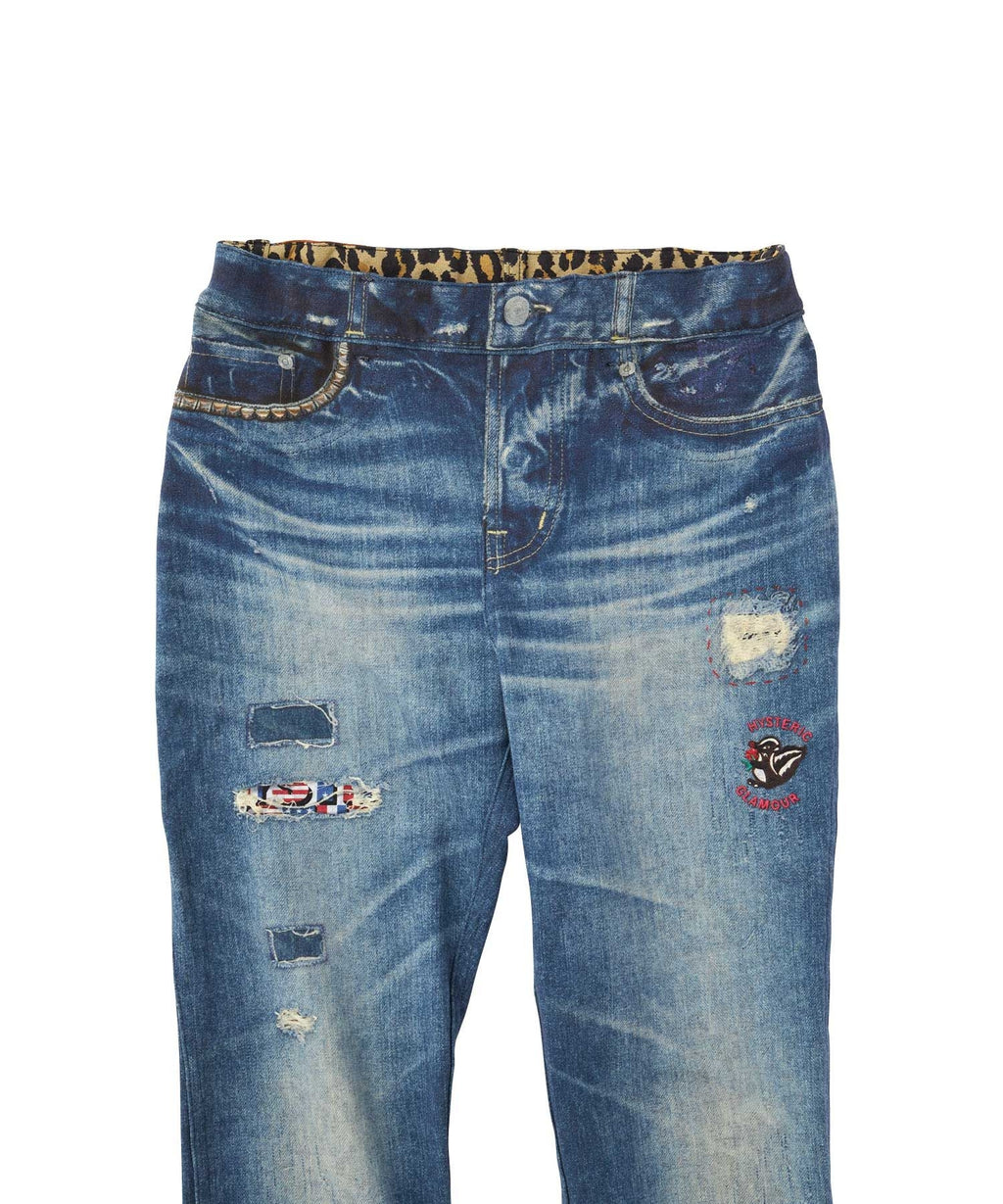 Reversible Sweatpants with Leopard Pattern