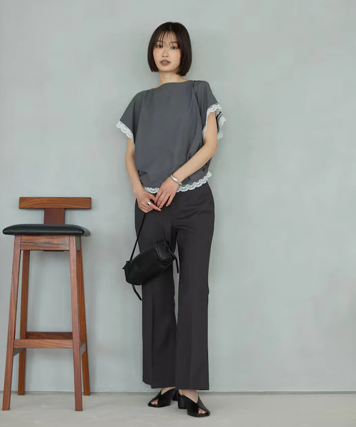 Handkerchief Sleeve Shirring Blouse