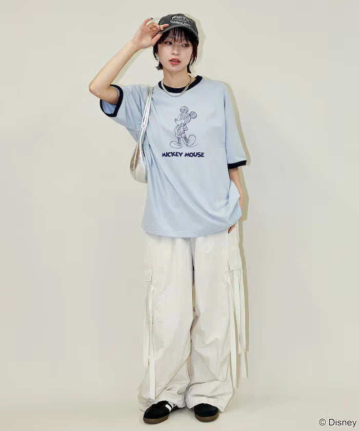 <Functional Material>Mickey Mouse/Sketch Ringer T-Shirt Limited Edition