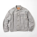 GL15861H / RECYCLED WASTE SUVIN COTTON YARN 11.5oz. DENIM BLOUSE VINTAGE WASHED