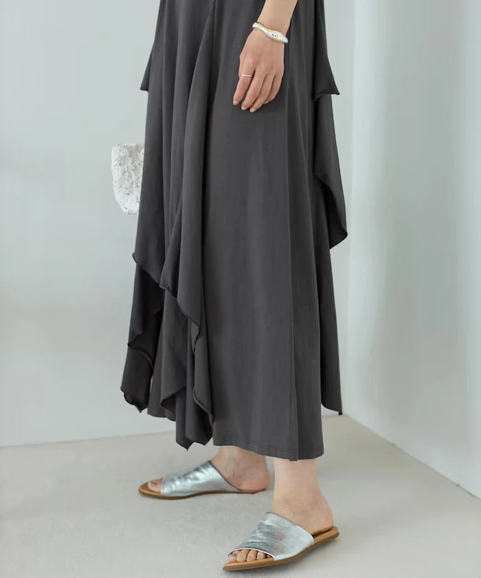 Organic Cotton Draped Flare Dress