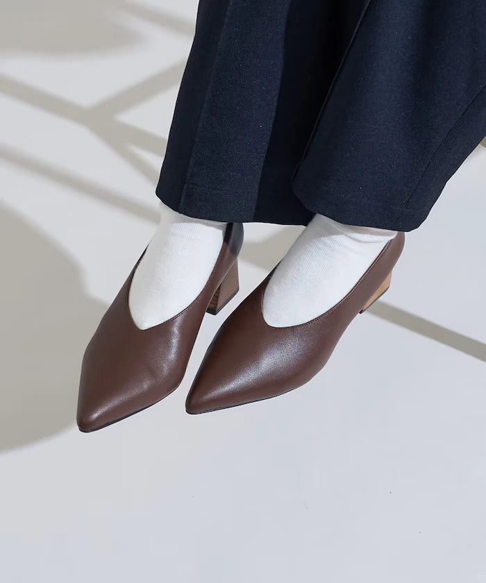 Leather Wedge Sole Pumps