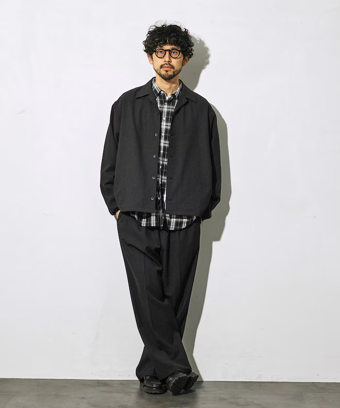 Functional Material Oversized CPO Shirt & Wide Easy Pants Setup / Washable / UV Cut / Quick Dry / Contact Cooling