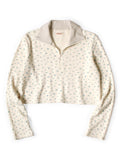 Waffle Jersey Small Floral pt Half ZIP Cropped Long T