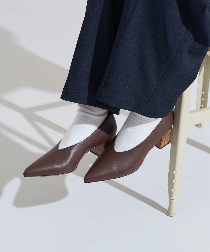 Leather Wedge Sole Pumps