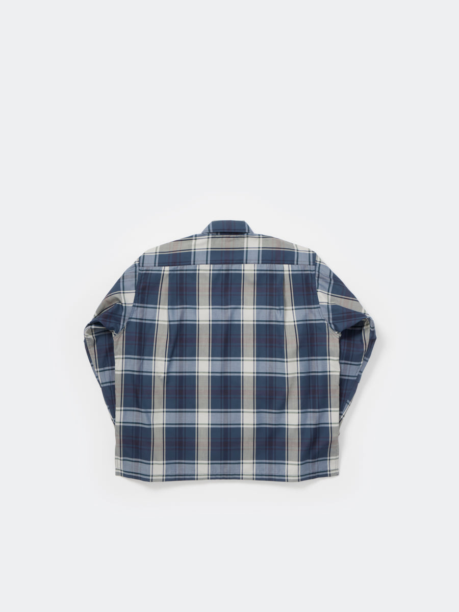 W's TECH SPORTS OPEN COLLAR SHIRT L/S BIG TARTAN