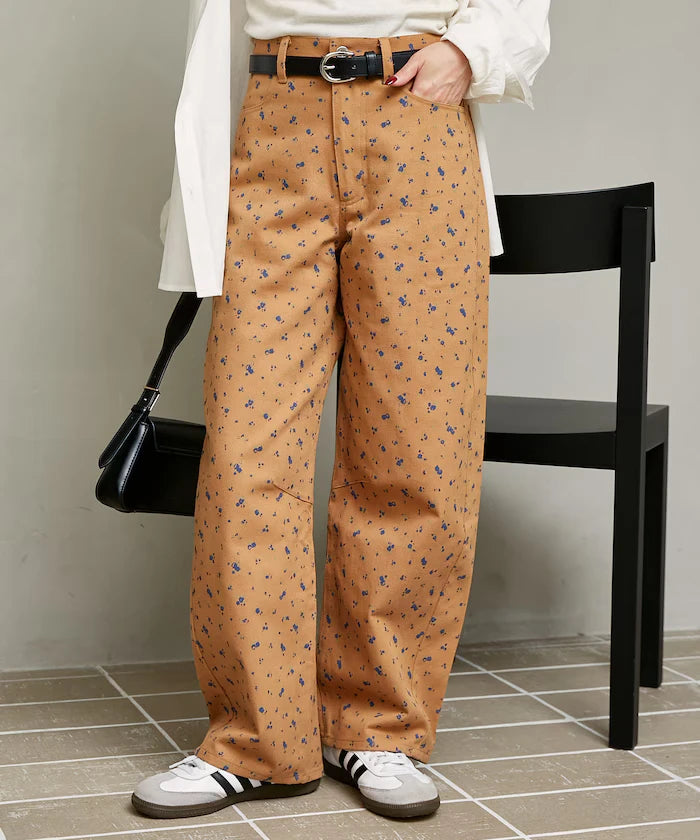 Floral Print Curved Pants Limited Edition