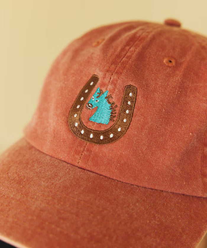 TOYAMEG Kaiun Horse Cap One Point Pigment Embroidery Cap