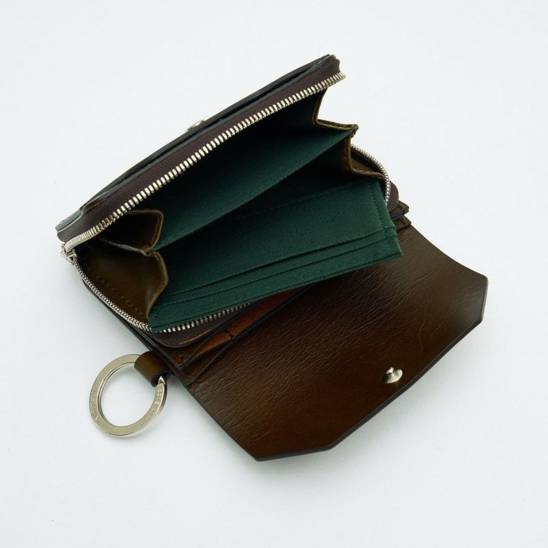 OILED ANTIQUE LEATHER SHORT WALLET/CHOCO